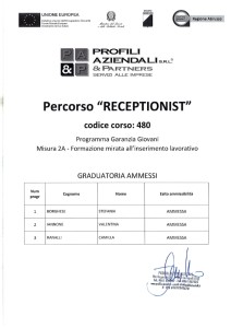 Graduatoria ammesse RECEPTIONIST_001